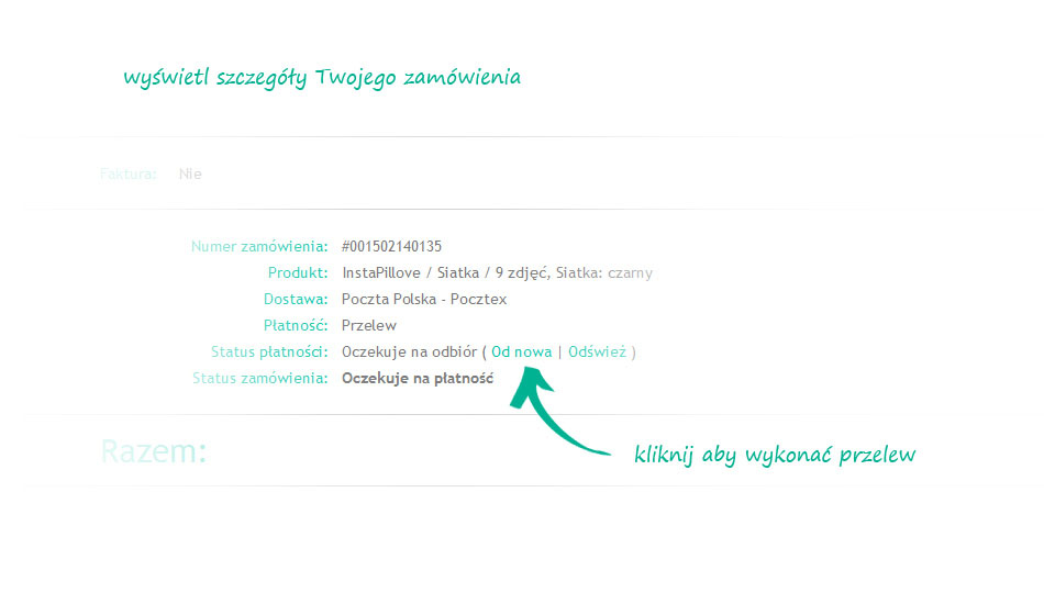 Płatności w Persalo - nowy przelew